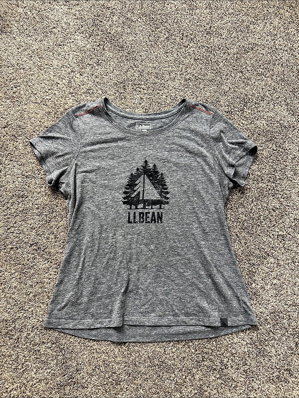 L.L.Bean Graphic Short Sleeve Tee Gray Large Womens EUC